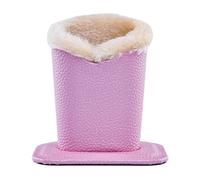 Support De Lunettes Doublé De Peluche - Cuir Et Peluche 11,6x8,1x12cm | Étui À Montures Intérieur Douillet | Présentoir Élégant Pour Optiques Maison Bureau Chevet Et Applications Quotidiennes