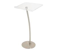 Support de lutrin incurvé argenté portable - Podium léger en acrylique pour salle de classe, église, discours et concerts - Support de présentation au sol robuste, facile à déplacer et à installer