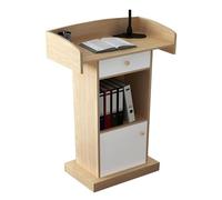 Support de lutrin réglable avec tiroir et rangement, podium de 60 x 42 x 124 cm pour églises, écoles et événements - Bureau debout polyvalent pour les présentations et la prise de parole en public