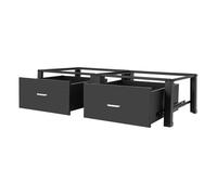 Support de machine à laver 200 kg - Double cadre de base pour machine à laver - 126 x 54 x 32 cm - Armoire comme support avec 2 tiroirs - Coussinets en caoutchouc antidérapants - Rehausseur de machine