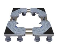 Support de machine à laver à 2 barils avec 12 pieds réglables en acier inoxydable 45-68 cm pour réfrigérateur, machine à laver, rocker, armoire de congélateur (gris)