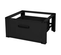 Socle pour machine à laver en acier noir accessoire avec tiroir ML-Design