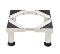 Support de Machine à Laver Base, Base Réglable longueur/Largeur Réglable de 30-48cm Hauteur Réglable 18-21 cm Charge 150kg, Base de Machine à Laver pour Frigo Lave-linge Sèche-linge 4 Pieds Blanc