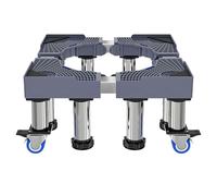 Support de Machine à Laver Base, Base Réglable longueur/Largeur Réglable de 41-63cm Hauteur Réglable 23-25cm Charge 100kg, Base de Machine à Laver pour Frigo Lave-linge Sèche-linge 8 Pieds Gris