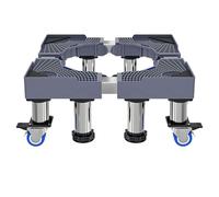 Support de Machine à Laver Base, Base Réglable longueur/Largeur Réglable de 41-63cm Hauteur Réglable 18-20cm Charge 80kg, Base de Machine à Laver pour Frigo Lave-linge Sèche-linge 4 Pieds Gris