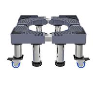 Support de Machine à Laver Base, Base Réglable longueur/Largeur Réglable de 41-63cm Hauteur Réglable 23-25cm Charge 80kg, Base de Machine à Laver pour Frigo Lave-linge Sèche-linge 4 Pieds Gris