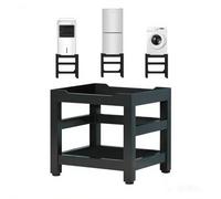 Support de Machine à Laver Base Socle anti-vibration Charge 26 kg avec 4 pieds solides socle stable avec compartiment inférieur, pour Frigo Lave-linge Sèche 61x61x57 cm, Tableau noir à cadre noir