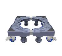 Support de Machine à Laver Réglable, Base Réglable longueur 23.2in-31.5in Largeur 16.1in-24.8in Hauteur 3.9in-5.1in Charge 150kg, Socle anti-vibration 4 Pieds 4 Roues Gris