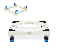 Support de Machine à Laver Réglable, Base Réglable Réglable longueur 19.7in-30.3in Largeur 17.7in-28.3in Hauteur 4.5in Charge 100kg, Socle anti-vibration 4 Roues Blanc