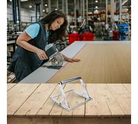 Support de machine de découpe réglable avec design pliable pour scie à table, hauteur réglable de 45 à 130 mm, cadre de support d'établi en métal argenté (A)