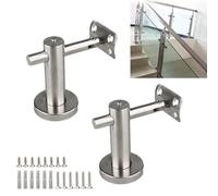 Support de Main Courante Acier Inoxydable, 2 Pièces Réglable Support Rampe Escalier avec Vis Métal Supports Muraux pour Couloirs Fixation Main Courante Murale pour Support Mural Loft Bannister