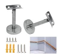 Support de Main Courante Acier Inoxydable, Réglable Support Rampe Escalier avec Vis Métal Supports Muraux pour Couloirs Fixation Main Courante Murale pour Support Mural Loft Bannister, 2 Pièces