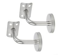 Support de main courante en acier inoxydable pour rampe d'escalier, support de balustrade robuste pour balustrade en chêne et pin (support incurvé)