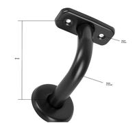 Support de Main Courante pour Rampe d'Escalier, ADGO, Avec Vis de Fixation, Hauteur : Environ 85 mm, Étrier de Fixation, Noir