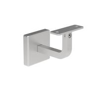 Support de main courante rectangulaire avec articulation - Support en acier inoxydable avec rosace de recouvrement - Support de main courante plat et droit - Support de main courante en bois - Pour