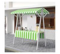 Support de marché portable avec auvent - Chariot de nourriture léger en fer pour les agriculteurs, les vendeurs, les événements et l'utilisation professionnelle