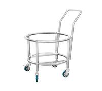 Support de marmite en acier inoxydable avec roulettes, chariot de pot de soupe commercial, chariot de tambour, design anti-retournement pour pot lourd et pot de fleurs
