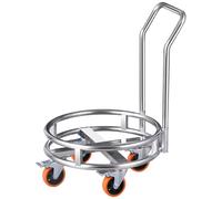 Support de marmite en acier inoxydable avec roulettes, chariot roulant de cuisine pour déplacer et ranger des tonneaux, des seaux
