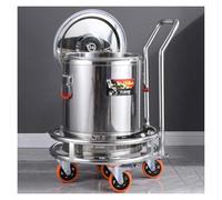 Support de marmite robuste en acier inoxydable avec 5 roues, support de réservoir de gaz avec tige poussoir, chariot de pot de soupe pour restaurant, cuisine, bar, hôtel, garage (diamètre : 67 cm)