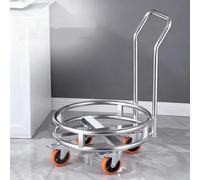 Support de marmite robuste en acier inoxydable avec roulettes (37,1 cm) - Chariot à seau mobile avec poignées pour cuisine commerciale, restaurant, restauration et service alimentaire