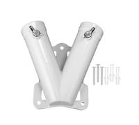 Support de mât de drapeau - Butoir de drapeau de jardin | Support de drapeau à double trou | Support de mât de drapeau en métal robuste pour jardin, terrasse, pelouse, abri extérieur, design à double