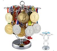 Support de Médailles, Métallique Support de Table pour Médailles pour 30 Médailles Presentoir Medaille pour Basket-Ball Cheerleading Gymnastique Softball Médailles de Course, 1 Pièce, Argent