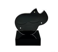 Support de médiator de guitare en acrylique noir à 3 couches, boîte de rangement anti-poussière pour médiators et médiators avec étui