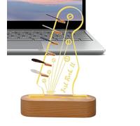 Support de médiator de guitare - Présentoir de médiators de guitare | Support de rangement lumineux en bois acrylique | Rangement lumineux pour médiators de guitare | Accessoires de guitare pour