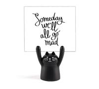 Support de mémo avec citation « Someday We'll All Go Mad » - Motif chat noir