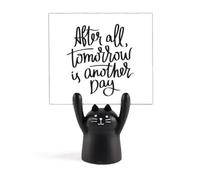 Support de mémo avec citation « Tomorrow is Another Day » en forme de chat noir