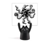 Support de mémo avec illustration de pieuvre de vie marine - Noir