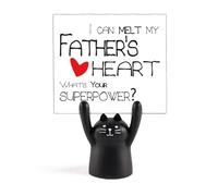 Support de mémo avec inscription « I Can Melt My Father's Heart Best Papa Love » - Motif chat noir