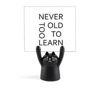 Support de mémo avec motif chat Never Too Old Too Learn Art Déco Noir