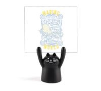 Support de mémo avec motif de pieuvre et vie marine - Motif de chat noir