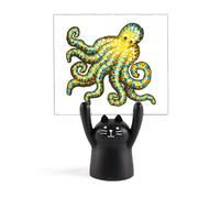 Support de mémo avec motif de pieuvre vie marine dessin animé chat noir décoration