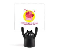 Support de mémo avec paroles émotionnelles en anglais classique - Motif chat noir