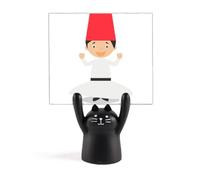 Support de mémo blanc avec motif de Derviche - Motif chat noir