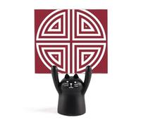 Support de mémo chinois traditionnel chinois à quatre symboles de dessin animé chat noir décoration