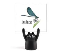 Support de mémo élégant et gracieux en forme de chat avec libellules et insectes