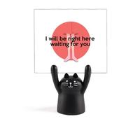 Support de mémo en anglais classique avec paroles émotionnelles en attente, motif chat noir