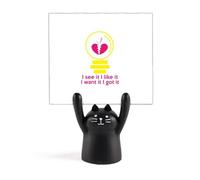 Support de mémo en anglais classique avec paroles émotionnelles - Motif chat noir
