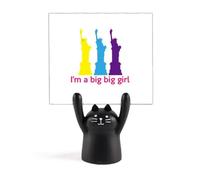 Support de mémo en anglais classique avec paroles émotionnelles pour femme Motif chat noir