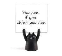 Support de mémo en forme de chat noir avec inscription « You Can If You Think You Can »