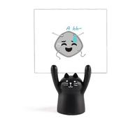 Support de mémo en forme de tête de regret de dessin animé noir pour décoration de chat