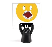 Support de mémo Guffaw jaune pour trouble du rire - Motif chat noir