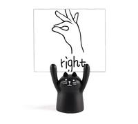 Support de mémo noir à motif de geste personnalisé avec motif de chat noir