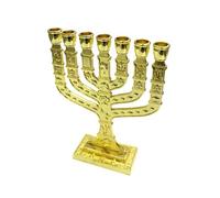 Support de menorah en forme de branche - Temple de Jérusalem - Saint Graal - Hanoukka - Décoration de fête religieuse