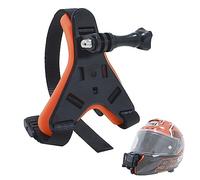 Support de Menton pour Casque de Moto Fixation du Menton, Support Sangle pour Casque de Moto Fixation du Menton Compatible pour GoPro Hero 2018 6 5 4 3 Session SJCAM Campark Polaroid Osmo (Orange)