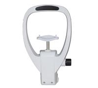 Support de mentonnière et d'appui-tête réglables pour équipement d'optométrie, améliore le confort et la précision lors des examens de la vue.