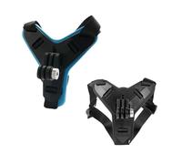 Support de mentonnière for Casque, Compatible avec GoPro et Insta360, Support for caméra d'action(Black and Blue)
